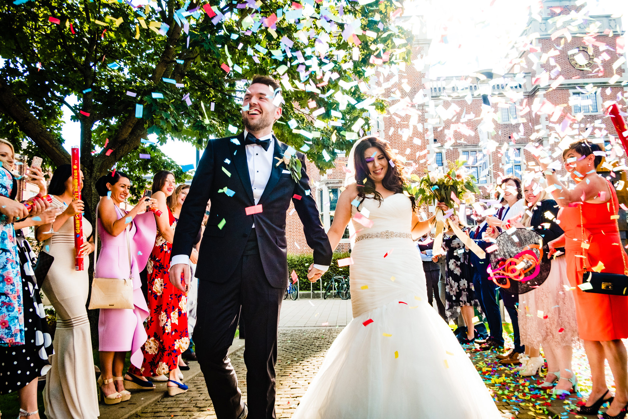 confetti canons at a sage gateshead wedding - a newcastle wedding venue