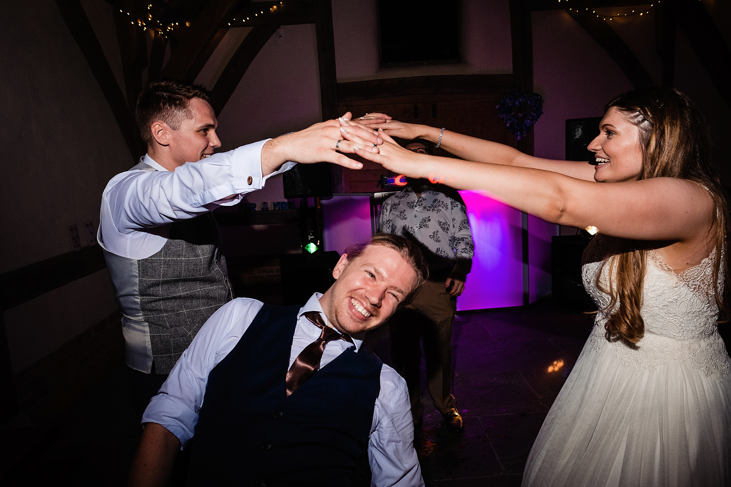 A busy dance floor at Abbey Farm Weddings.